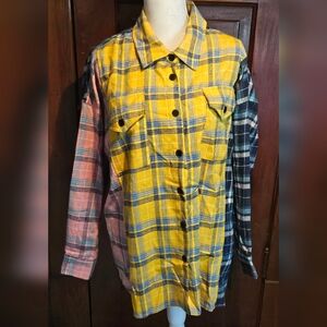 Haptics by Hollie Harper multicolored plaid shirt/jacket shacket